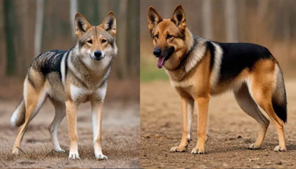 Physical differences of dogs and coyote